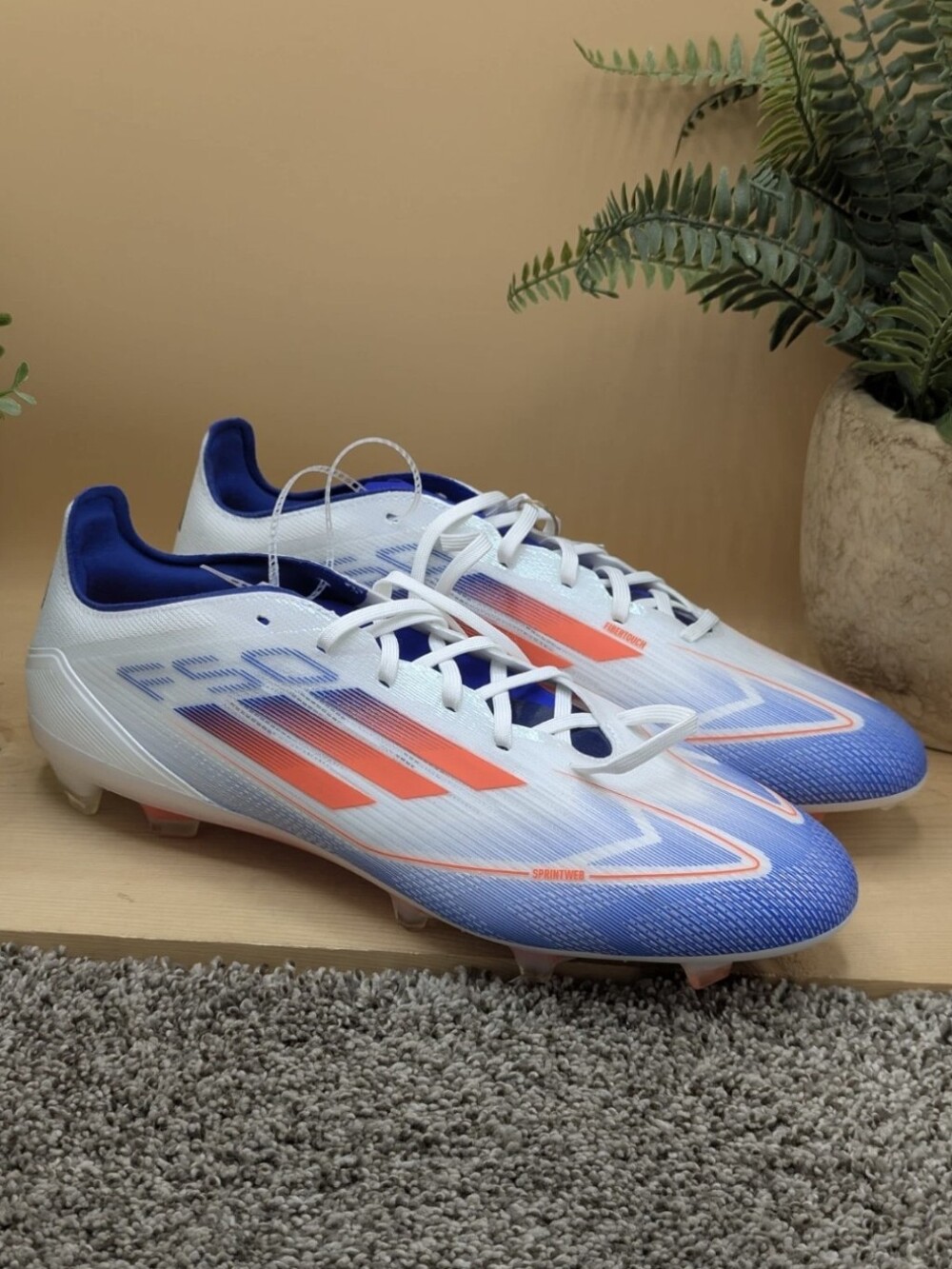 Adidas F50 Elite SG Mens Size 12.5 Soccer Cleats Sports Shoes White Blue